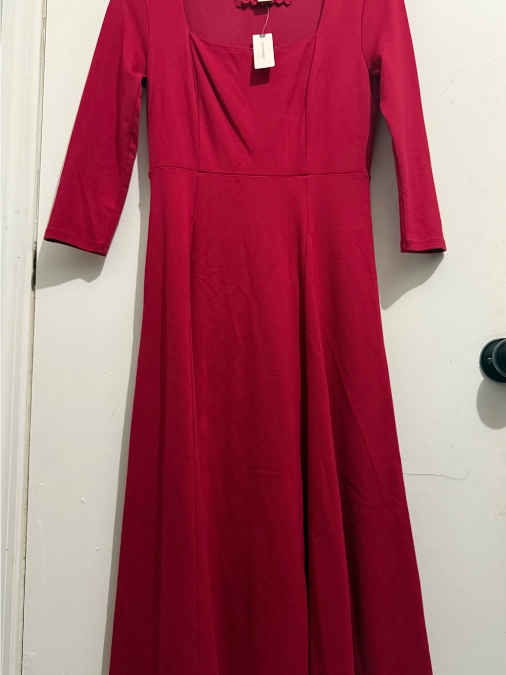 Maeve NWT Anthropologie Red Midi Fit & Flare Dress XS - Picture 2 of 7